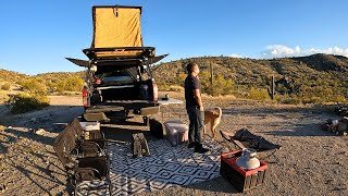 a chill night truck camping the Arizona Desert