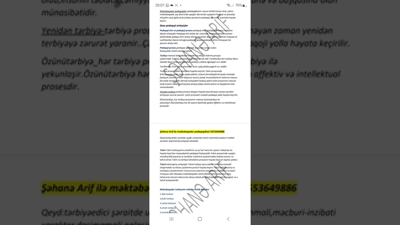 Mektebeqeder Ixtisas Pedaqogika.