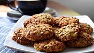 Banana oatmeal cookies with sunflower seeds without eggs and sugar