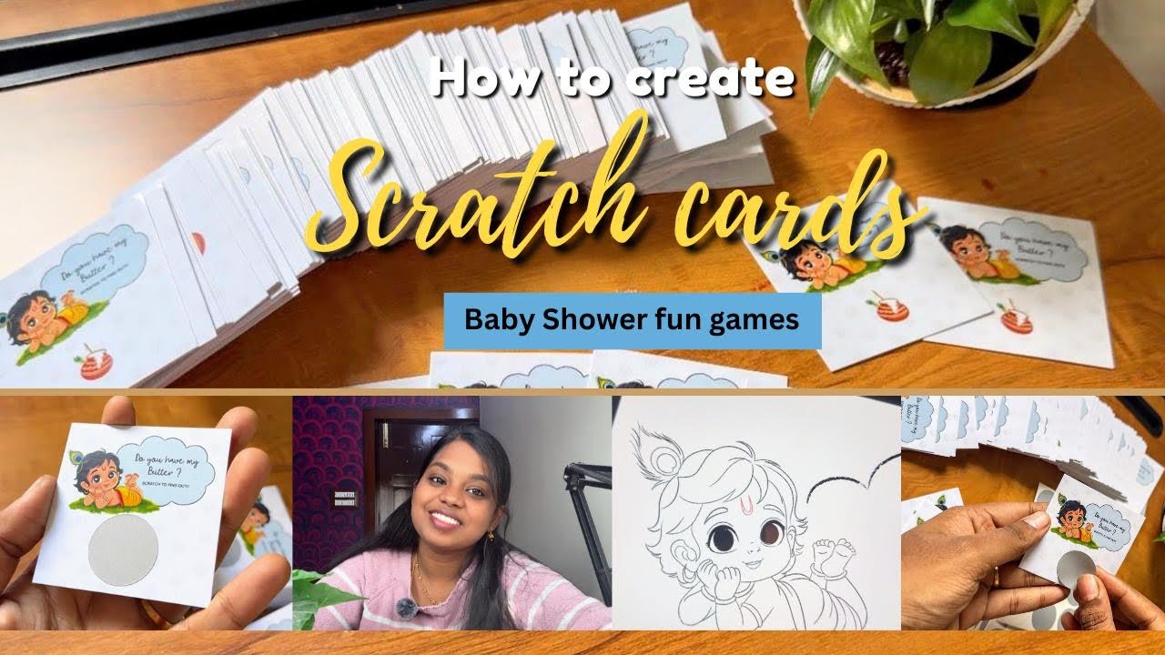 How to create your own Scratch Cards | Baby Shower games || Kutty Tales