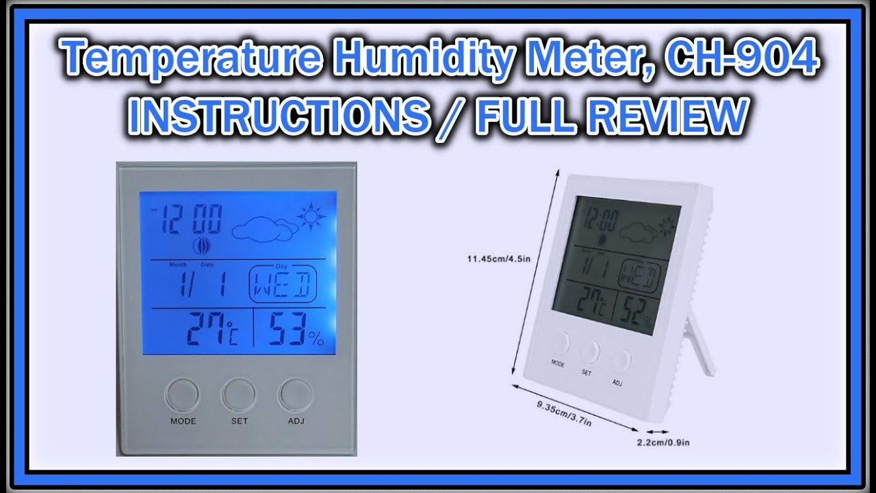 Temperature Hygrometer CH904 Large Display Thermometer TUTORIAL / INSTRUCTIONS / FULL REVIEW