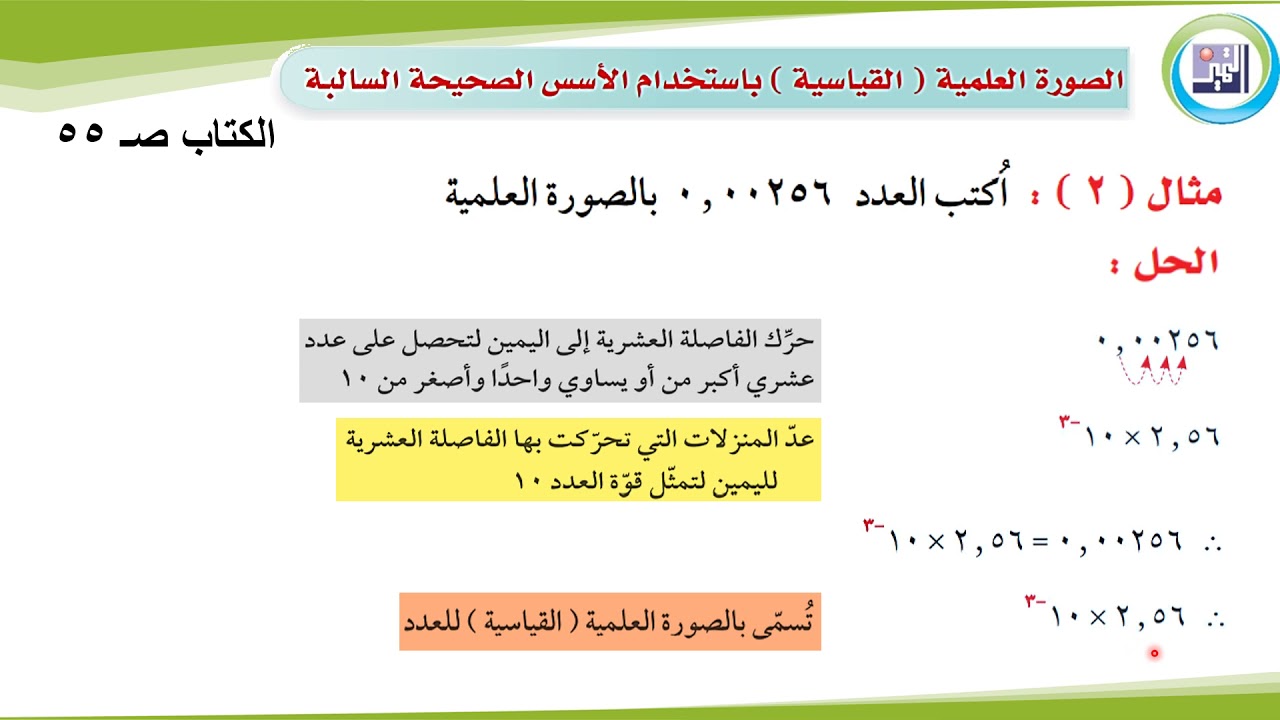 الصف التاسع   - الرياضيات -  الصورة العلمية