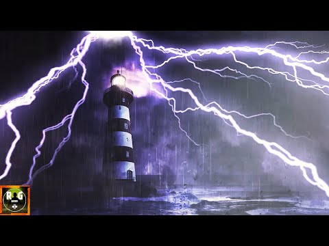 Violent Ocean Thunderstorm | Rain Sounds with Very Intense Thunder and Lightning for Anxiety Relief