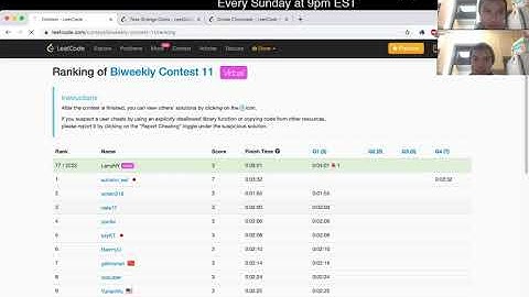 Leetcode Biweekly Contest 11 (Virtual Rank 35) with Commentary