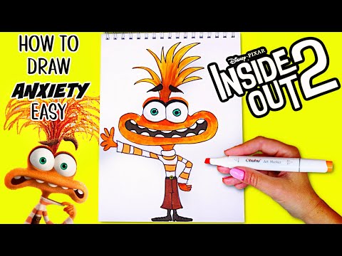 Disney PIXAR Inside Out 2 How to Draw ANXIETY Easy
