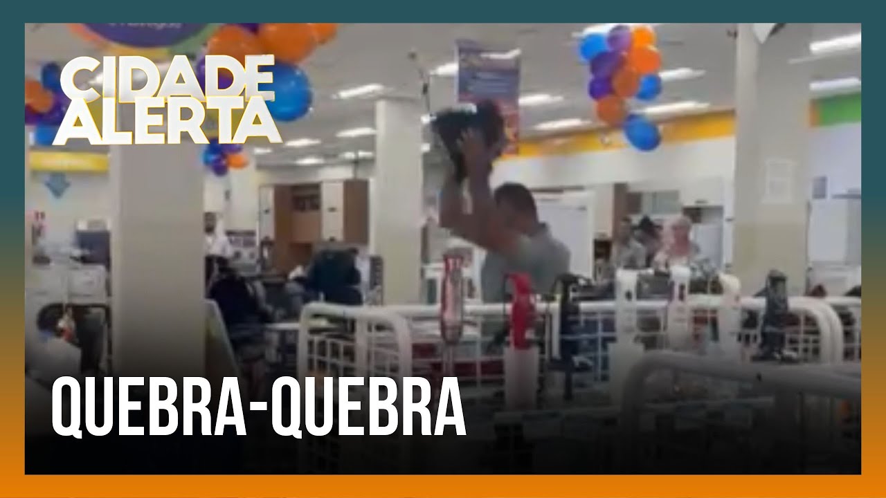 QUEBROU TUDO: homem se revolta e destrói produtos de loja | Cidade Alerta Minas