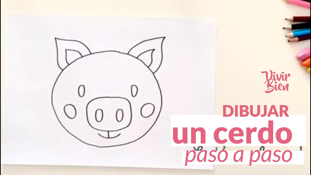 Cómo dibujar un cerdo paso a paso fácil para niños - Audio Español ...
