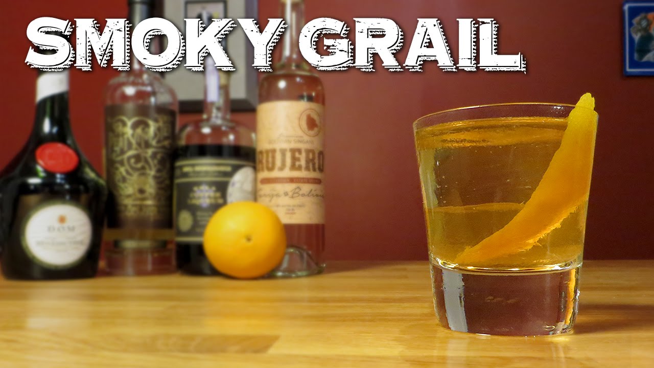 Smoky Grail - an Original Cocktail with Peated Scotch Whisky, Singani, Benedictine & Coffee Liqueur