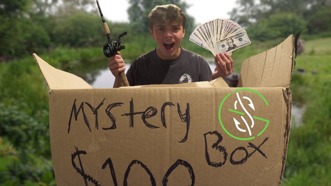 $100 Fishing Mystery Box CHALLANGE! (BIG FISH COUGHT)