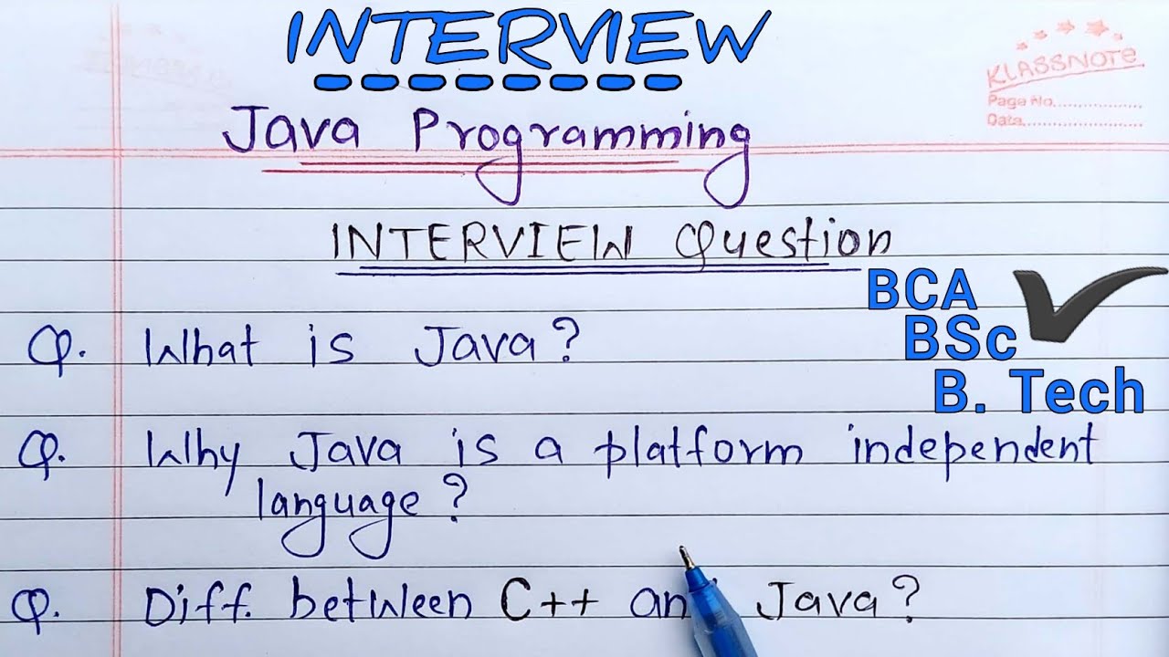 Java INTERVIEW Questions for Freshers | #javainterview - YouTube