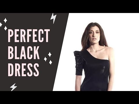 one shoulder black dress