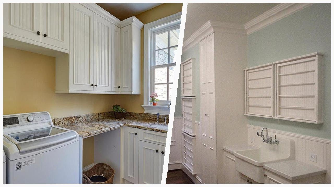 75 U-shaped Laundry Room With Beaded Inset Cabinets Design Ideas You'll ...