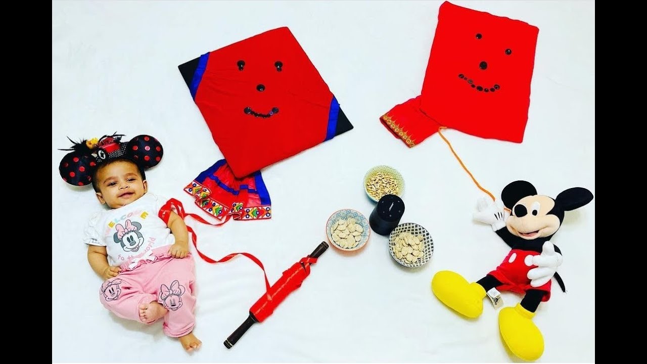 Kite Festival Baby Photoshoot Ideas @home || Maha Sankranti Photography Ideas for New Born Baby