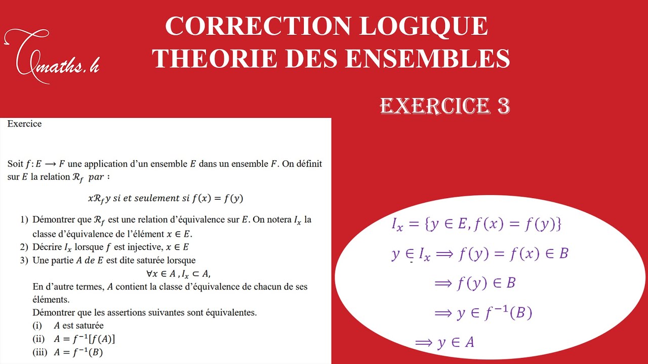 LOGIQUE ET THEORIE DES ENSEMBLE (relation d'équivalence)