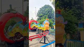 🌈 Kakak khabib naik roller coaster ulat hijau ❤️ #shortsfeed #shorts #trending #rollercoaster