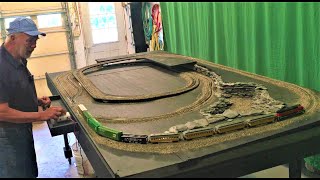 Ep7 How Many Cars Will it PULL?...Moving the Layout to a More Permanent Location