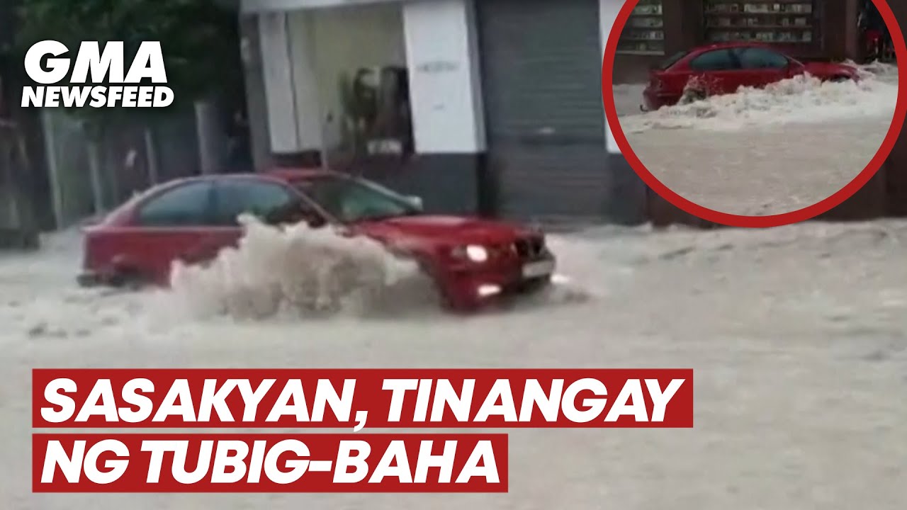 Car swept away by floodwaters in Spain | GMA News Feed - YouTube