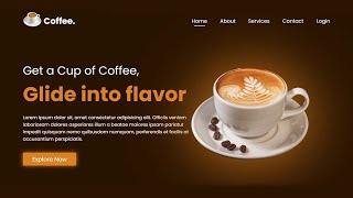 ☕ Build Animated  Coffee Website Using HTML & CSS | Beginner Web Design Tutorial