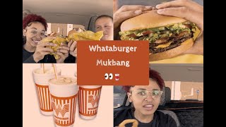 WHATABURGER MUKBANG 🍔 I Strawberry Malt🥤 I There's Finally One in Ga 😫