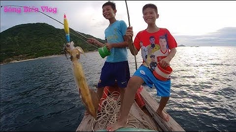 CÂU MỰC LUỘC ĂN TRÊN THUYỀN  /Squid Fishing, Fishing /Song Bien Vlog