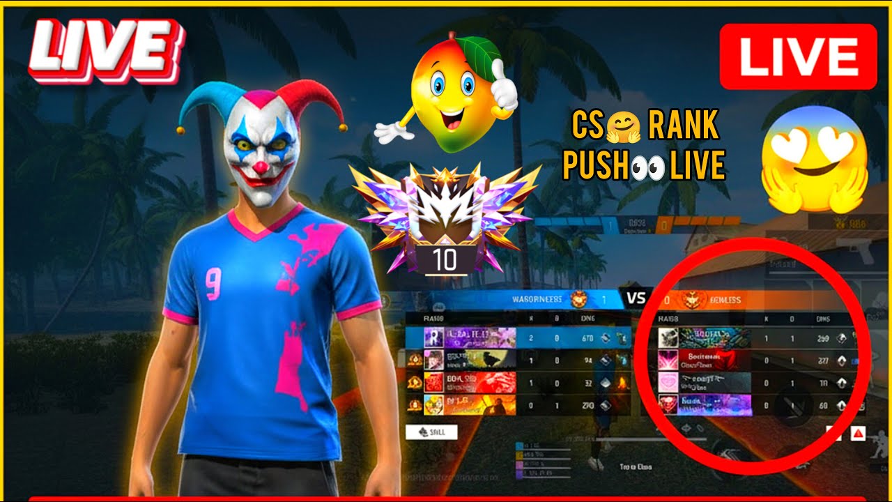 Live streaming cs rank push top one 😎 in garena free fire - YouTube