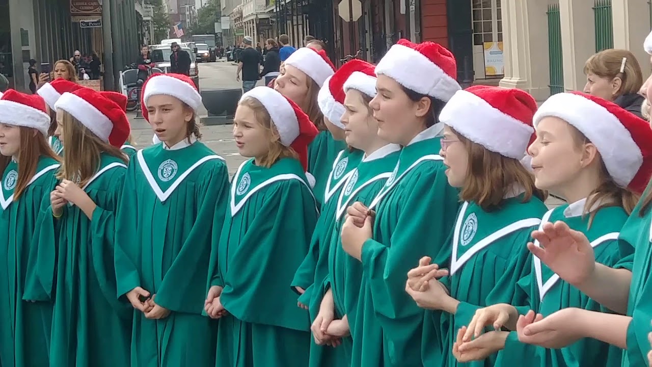 St Dominics Choir singing Christmas Carols on Jackson Square with the