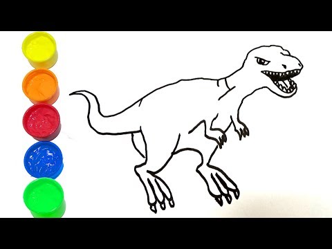 dinosaurs-t-rex-coloring-and-draving-pages-for-children.-how-to-draw-dinosaur-videos-t-rex