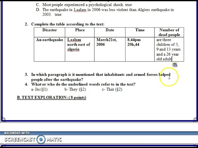 اختبار الثلاثي الثالث في الانجليزية السنة الثانية جميع الشعب.. الوحدة no man is an island الجزء1