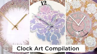 Making PRETTY CLOCKS | Satisfying Art Compilation using Paint, Resin, Stencils, Textured Paste by LiaDia Designs 3,392 views 1 year ago 12 minutes, 5 seconds