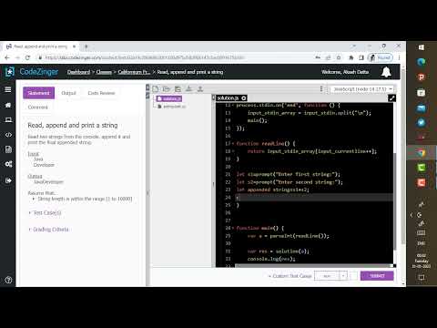 Read, append and print a string