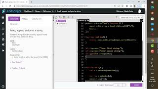 Read, append and print a string