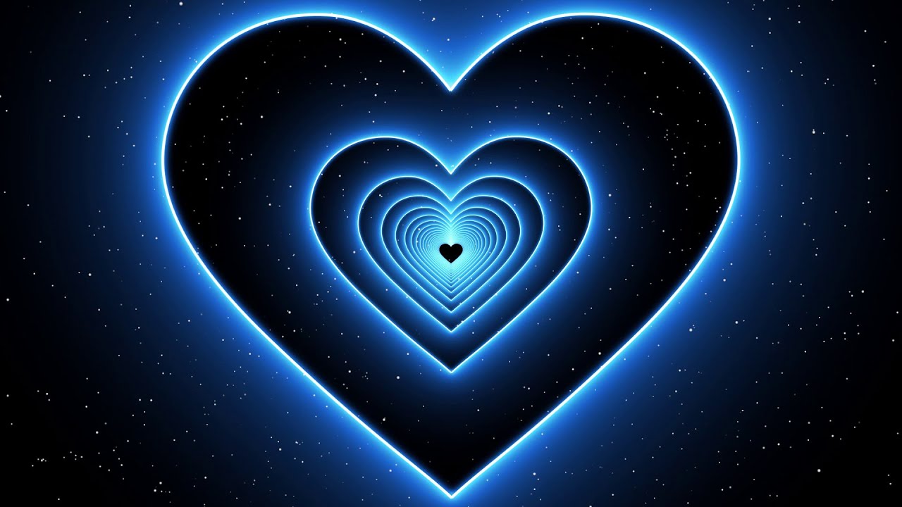 Neon Lights Tunnel Love Heart Background Loop TikTok Trend Romantic