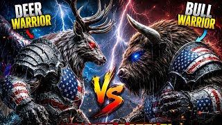 Giant deer vs Bull Warrior Battle | Epic Fantasy Storm Fight in Unreal Engine 5