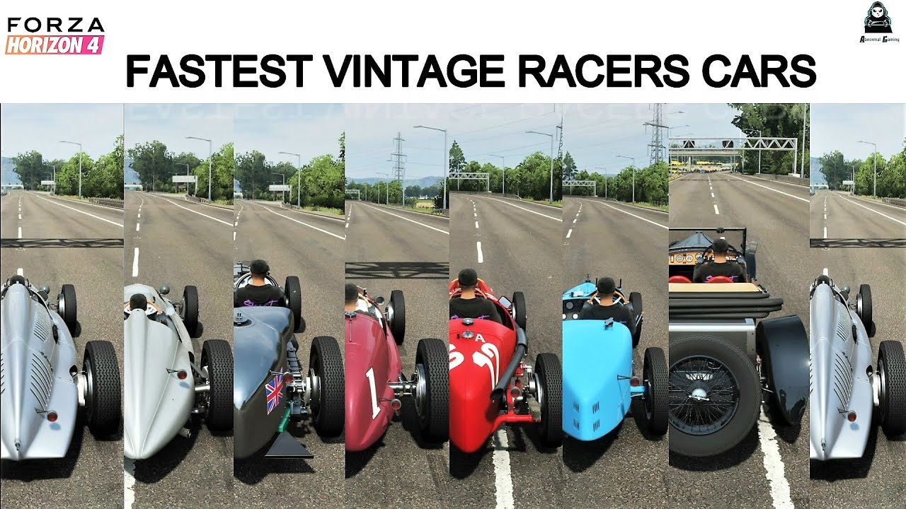 Top 7 Fastest Vintage Racers Cars || Forza horizon 4 Top Speed Battle All Stock || 4K 60FPS
