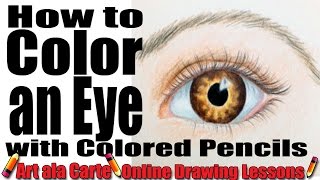 How to color an eye with colored pencils