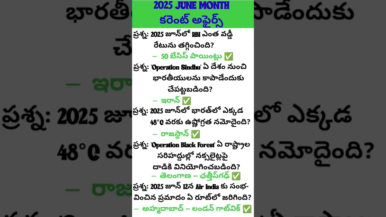 JUNE MONTH 2025 CURRENT AFFAIRS 