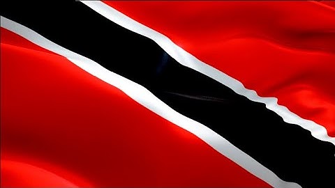 Trinidad and Tobago waving flag. National 3d Port of Spain flag. Trinidad Tobago‎‎. Trinidad flag