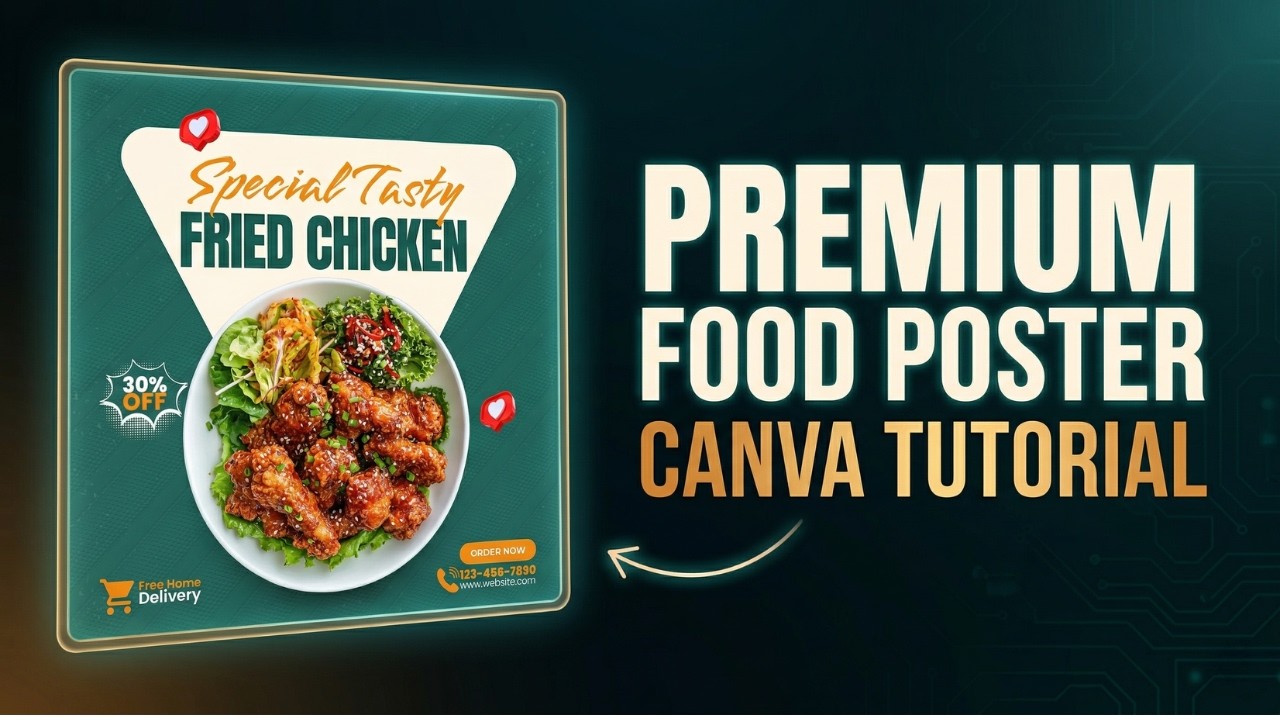 Professional Food Poster Design in Canva for Beginners (Step-by-Step ...