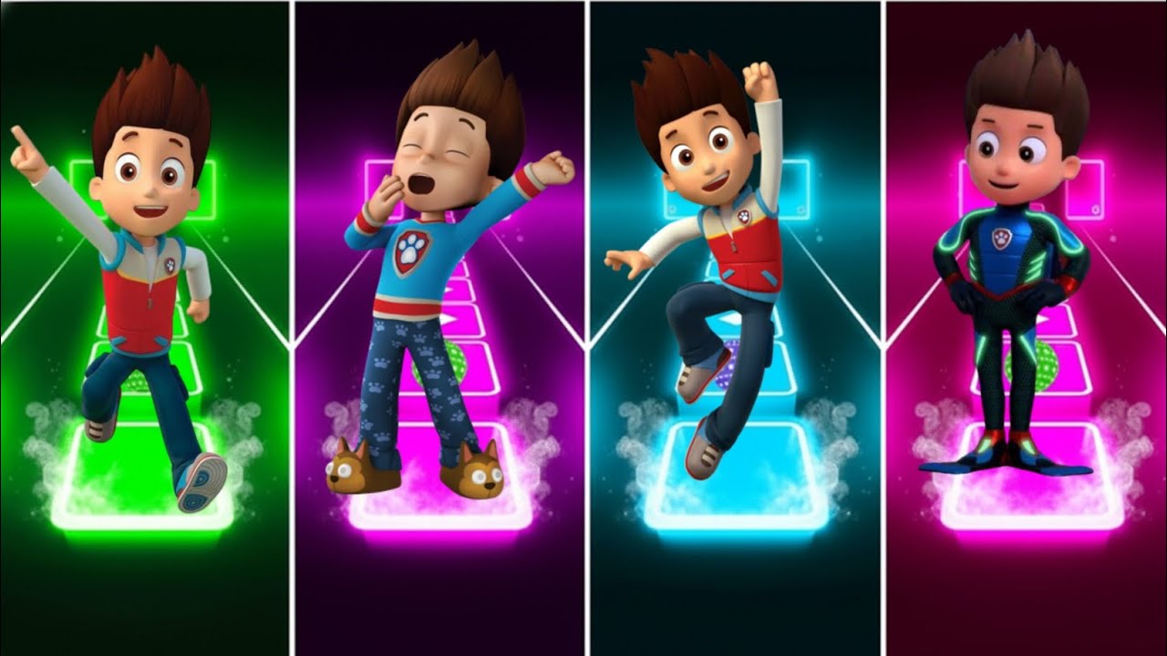Paw Patrol Ryder VS Rubble Paw Patrol VS Paw Patrol VS Marshall - Tiles Hop EDM Rush