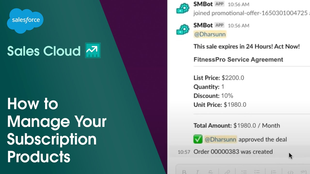 Subscription Management Demo, Sales Cloud