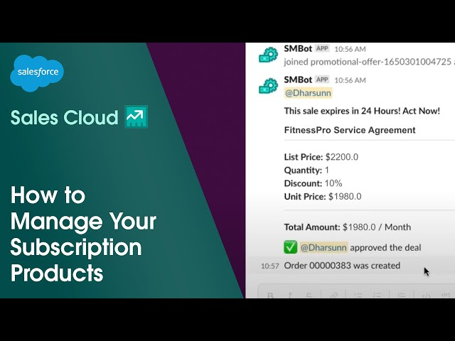 Subscription Management Demo, Sales Cloud