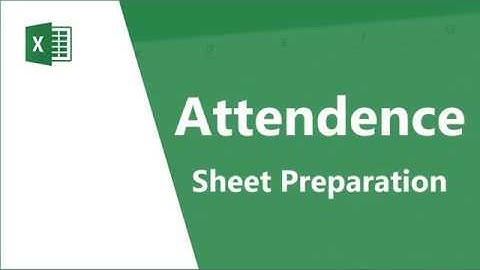 17. Attendance Sheet Creation in MS Excel I  Vedanta Educational Academy