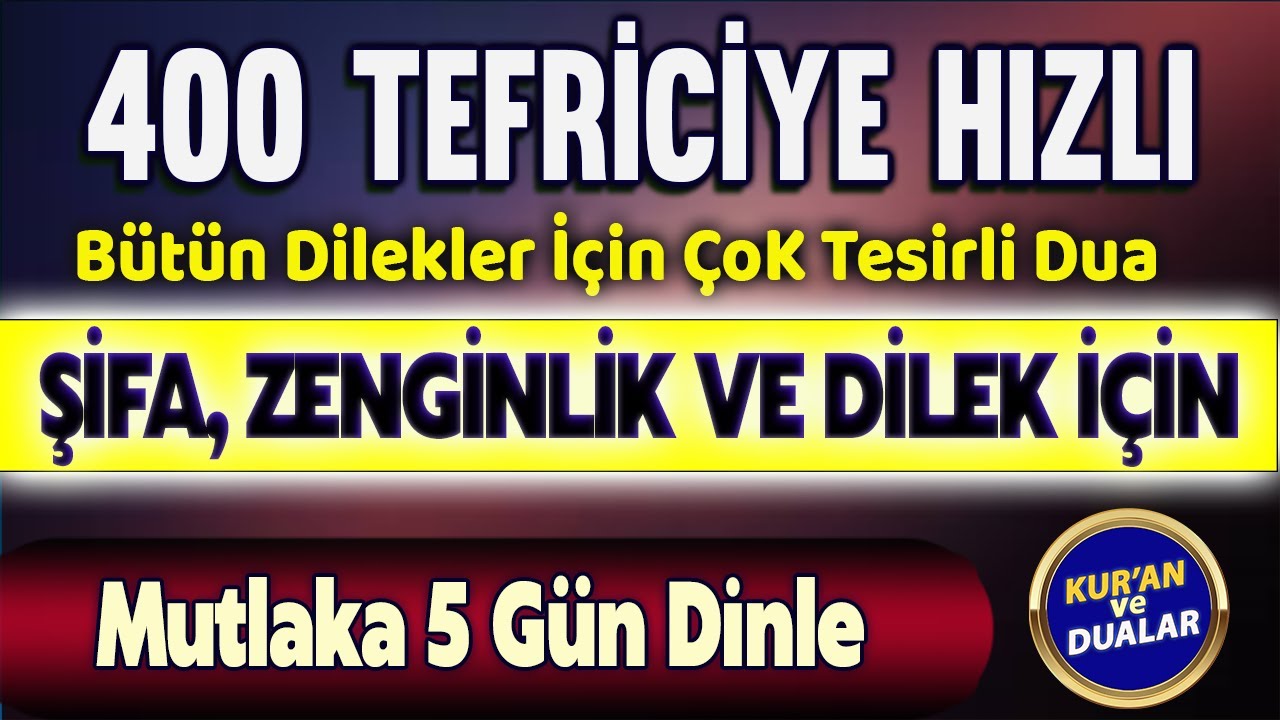 Dilekler İçin 🕋 SALATI TEFRİCİYE (400 DEFA HIZLI) Kuran ve Dualar