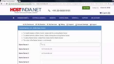 How to Modify dns name servers of a domain?