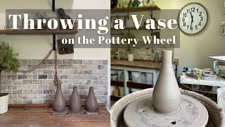 Throwing a Skinny Neck Vase on the Pottery Wheel | For beginners!