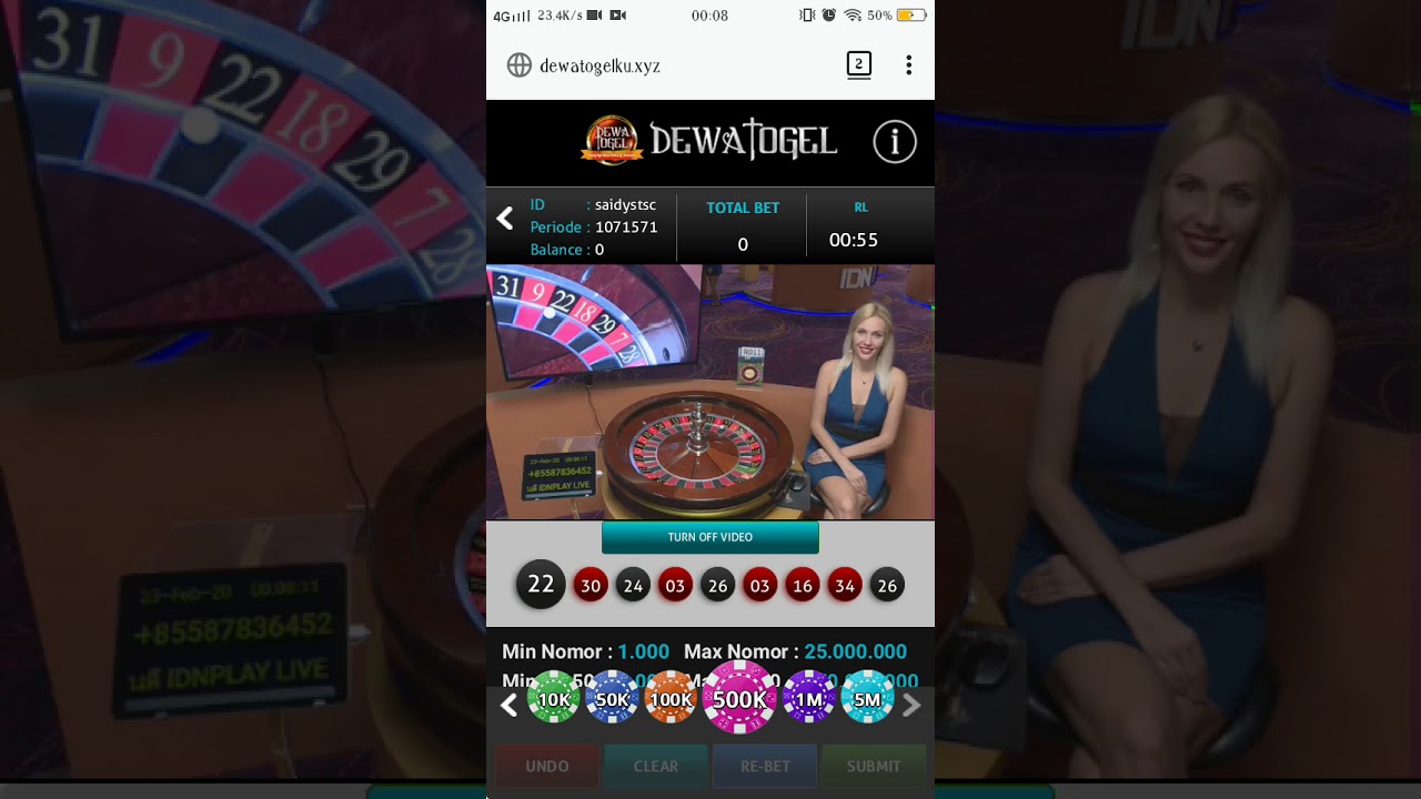 Simulasi Roulette Dewa Togel modal Rp 10.000.000 dalam 7