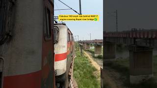 Fabulous 110 kmph ride behind WAP-7 engine crossing Kopai river bridge ✅