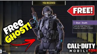 How to get free ghost skin in cod mobile | Cod mobile free ghost stealth skin!