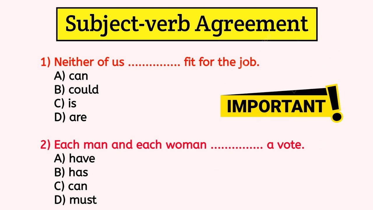 Subject-verb Agreement Marathon | Important Questions with Explanation | English Grammar Exercise 