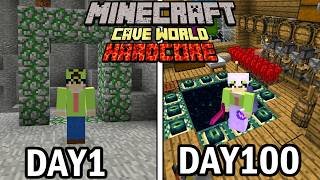 【マインクラフト】洞窟の世界で100日間ハードコア生活をしたらヤバすぎた【100days】【Minecraft】